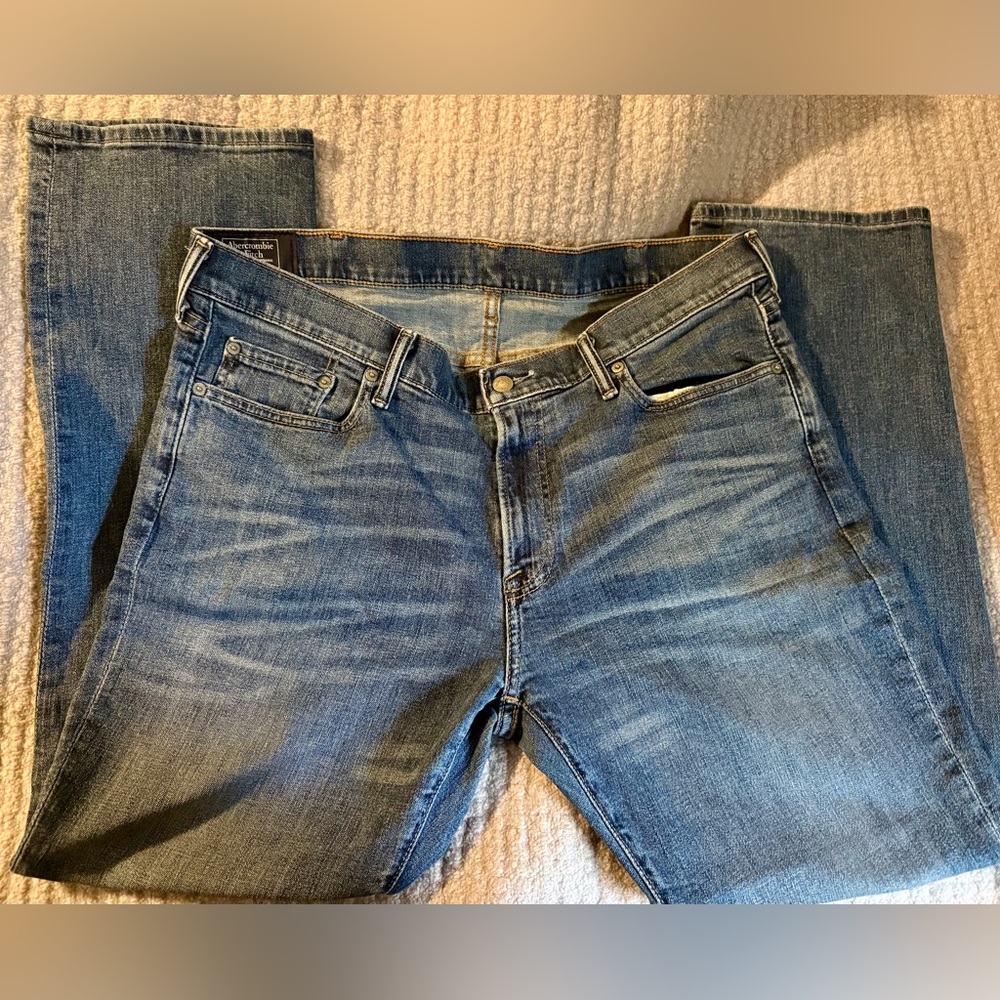 Abercrombie & Fitch Men’s Medium Wash Straight Jeans Waist 36 Y2K Vintage Denim